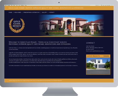Gold Class Homes Gold Coast Logo, website and Letterhead and Stationary Design